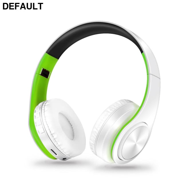 Wireless Bluetooth Headphones Foldable Stereo Headset Music Earphone with Microphone Support TF Card FM Radio AUX white