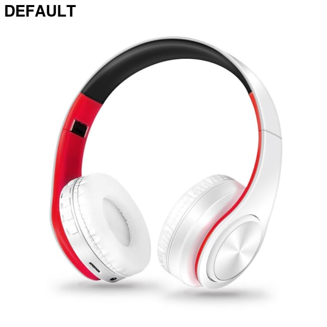 Wireless Bluetooth Headphones Foldable Stereo Headset Music Earphone with Microphone Support TF Card FM Radio AUX white