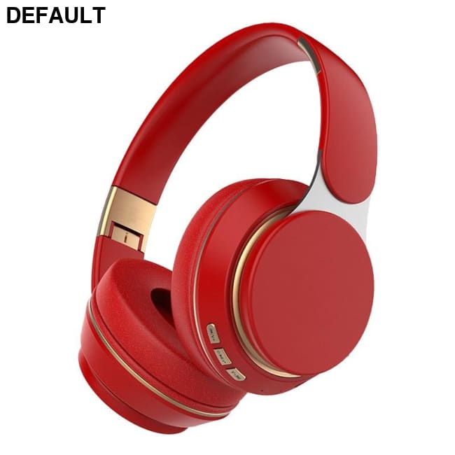 Wireless Headphones Bluetooth Headset Red Glossy Over-Ear