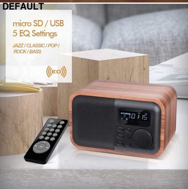 Wireless Wooden Portable Bluetooth Speaker Subwoofer with FM Radio Alarm Clock Caixa De Som Remote Control Altavoces