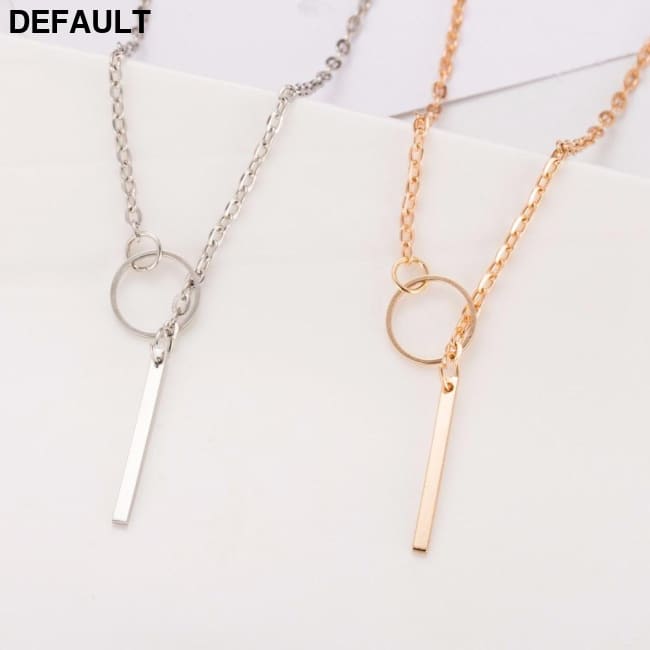 Women Accessories Hot Fashion Gold Silver Metal Chain Bar Circle Lariat Necklace Long Strip Pendant Necklaces Jewelry