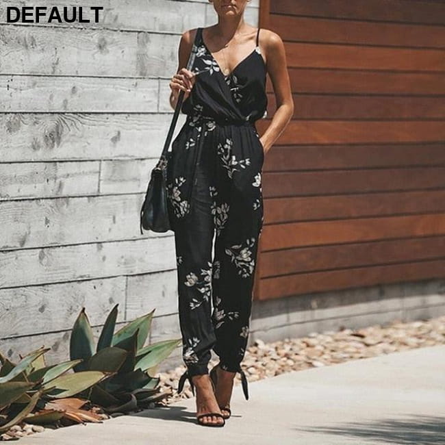 Women Casual Sleeveless V-Neck Jumpsuits 2019 Summer Ladies BLACKWHITE / S & Rompers
