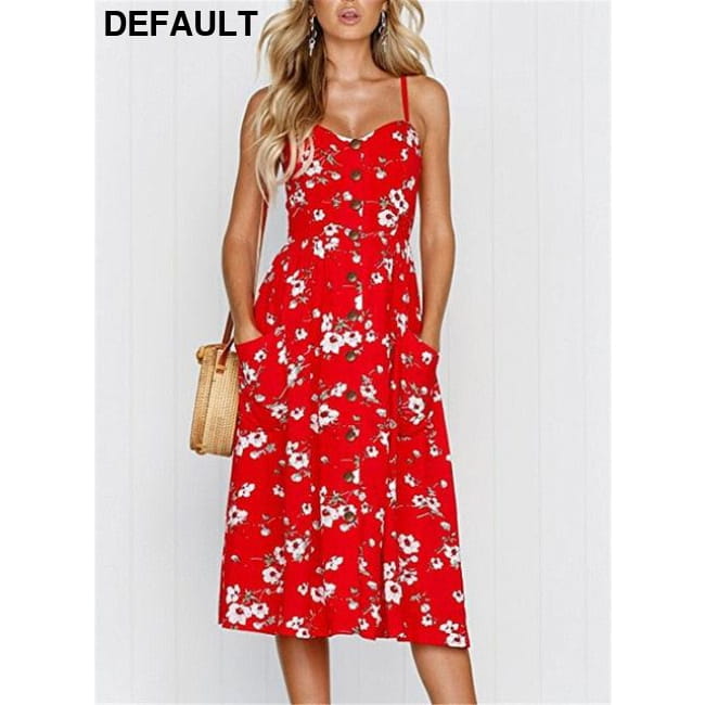 Women Floral Stripe Long Sleevele Button Beach Boho Midi Dress Jumpsuits & Rompers Best Selling Products Dresses