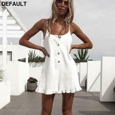 Women Sleeveless Solid Playsuit Ladies Casual Holiday Beachwear Summer Beach Loose Mini Shorts Rompers Jumpsuits & Best