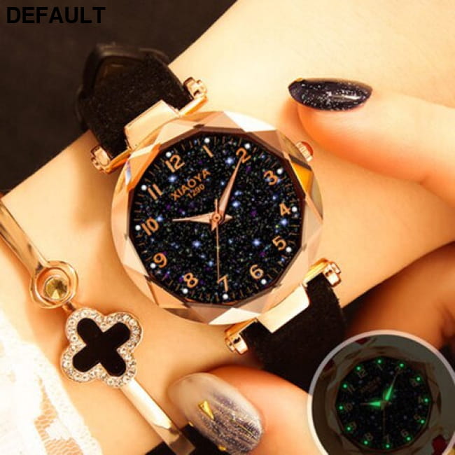 Women Watches Best Sell Star Sky Dial Clock Luxury Rose Black Selling Products