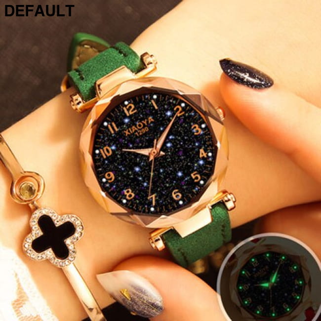 Women Watches Best Sell Star Sky Dial Clock Luxury Rose Green Selling Products