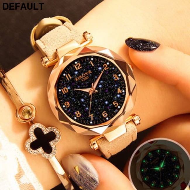 Women Watches Best Sell Star Sky Dial Clock Luxury Rose khaki Selling Products