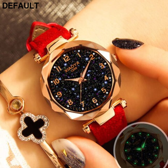 Women Watches Best Sell Star Sky Dial Clock Luxury Rose Red Selling Products