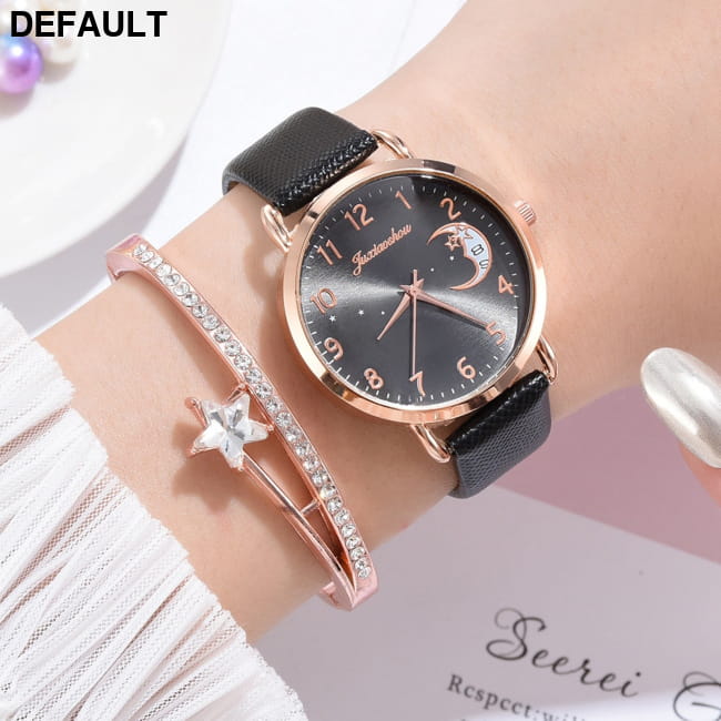 Women Watches Luxury Leather Band Watch Dress Clock Lady Black / Bracelet Best Selling Products