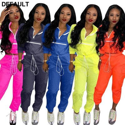 Women zip up neck long sleeve short trench safari pants suits two pieces set Jumpsuits & Rompers Best Selling Products