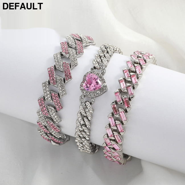 Womens Cubic Zirconia Full Diamond Bracelet Sterling Silver Bracelets