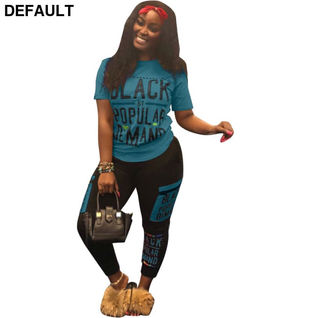 Women’s Fashion Casual Letter Printed Pants Suit Blue / L Jumpsuits & Rompers Best Selling Products