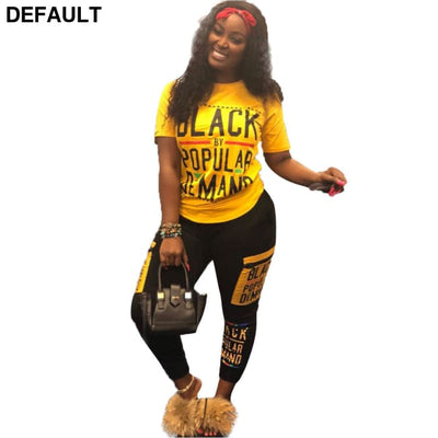 Women’s Fashion Casual Letter Printed Pants Suit Yellow / L Jumpsuits & Rompers Best Selling Products