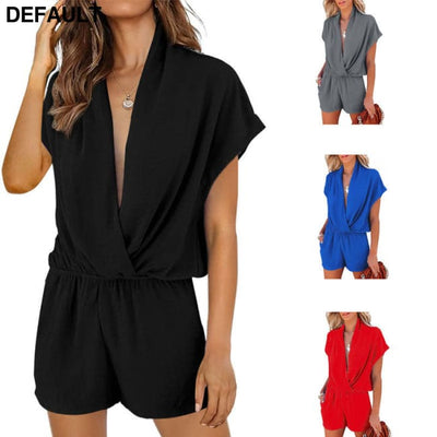 Women’s Solid Color And V-neck Slimming Jumpsuit Jumpsuits & Rompers Best Selling Products