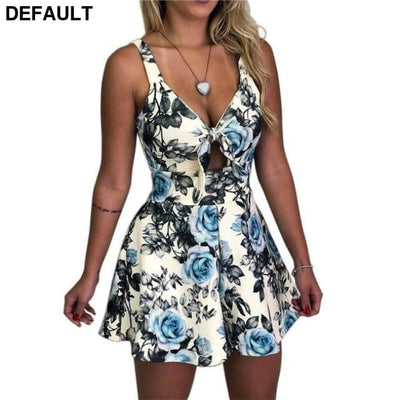 Women’s Summer Leopard Print Jumpsuit Shorts Casual Short Sleeve V-neck Beach Rompers Sleeveless Bodycon Sexy Party