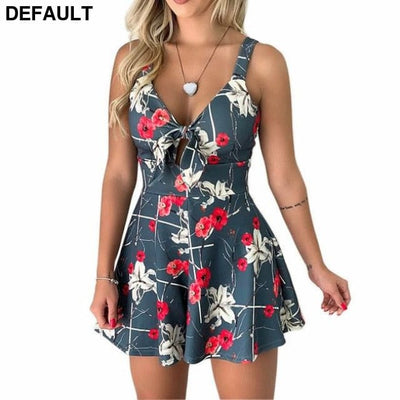 Women’s Summer Leopard Print Jumpsuit Shorts Casual Short Sleeve V-neck Beach Rompers Sleeveless Bodycon Sexy Party