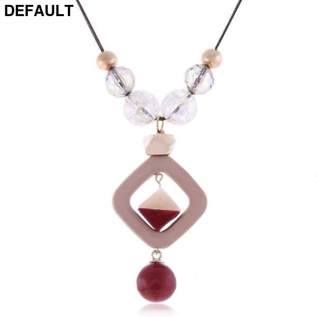 Women’s Sweater Long Necklace for Women Acrylic Beads 3 Sterling Silver Necklaces