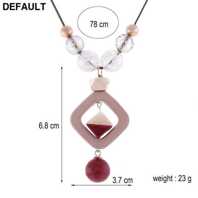 Women’s Sweater Long Necklace for Women Acrylic Beads Necklaces & Pendants New Fashion Jewelry Gifts to a Woman