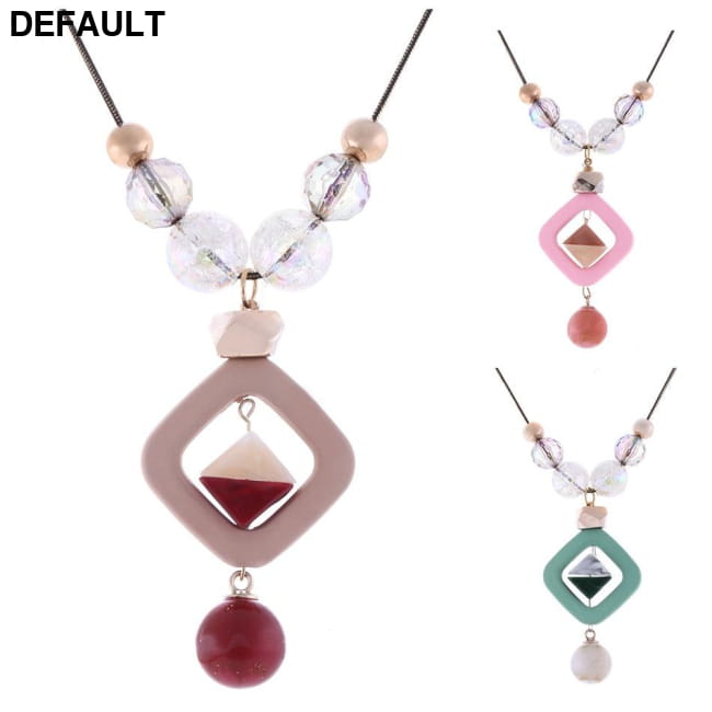 Women’s Sweater Long Necklace for Women Acrylic Beads Sterling Silver Necklaces