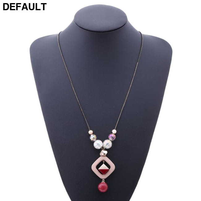 Women’s Sweater Long Necklace for Women Acrylic Beads Sterling Silver Necklaces