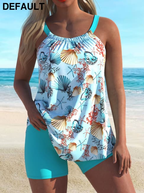 Women’s two-piece sky-blue quick-dry tankini Jumpsuits & Rompers Best Selling Products
