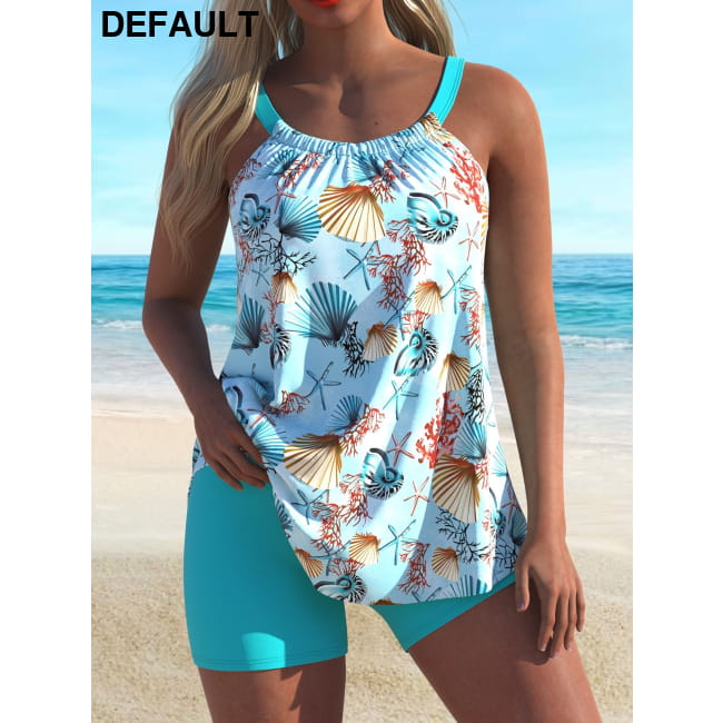 Women’s two-piece sky-blue quick-dry tankini Jumpsuits & Rompers Clothing