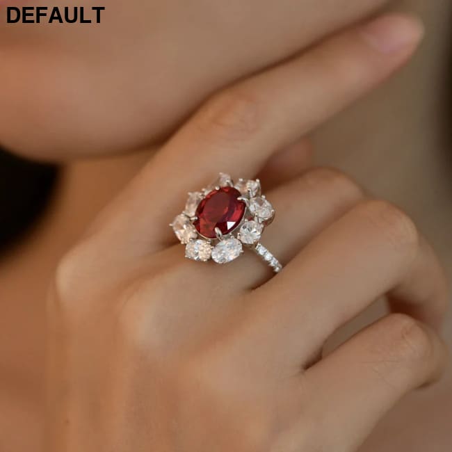 Wong Rain Luxury 100% 925 Sterling Silver Oval Cut Ruby High Carbon Diamonds Gemstone Wedding Rings Fine Jewelry