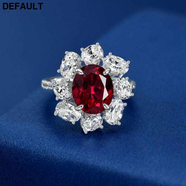 Wong Rain Luxury 100% 925 Sterling Silver Oval Cut Ruby High Carbon Diamonds Gemstone Wedding Rings Fine Jewelry