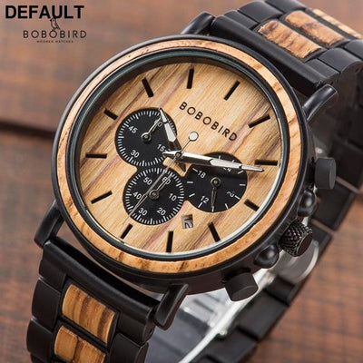 Wood Steel Chrono Men Quartz Watches Best Selling Products