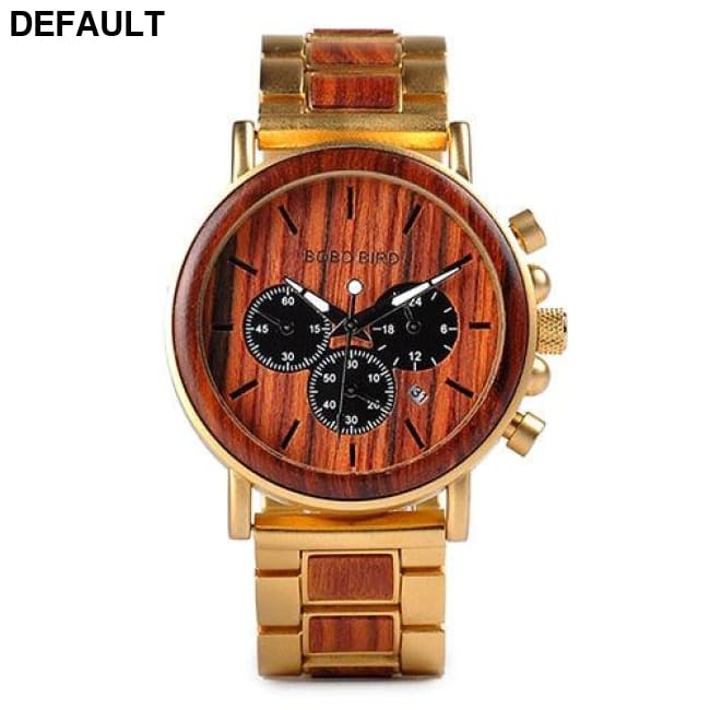 Wood Steel Chrono Men Quartz Watches Best Selling Products