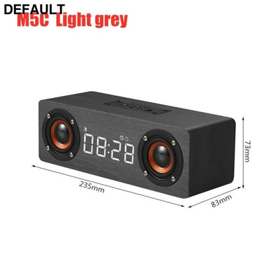 Wooden Soundbar Bluetooth Speaker Music Acoustic System 20W HIFI Stereo Surround LED Display Outdoor With FM Radio M5C