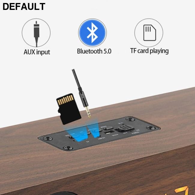 Wooden Soundbar Bluetooth Speaker Music Acoustic System 20W HIFI Stereo Surround LED Display Outdoor With FM Radio Mini