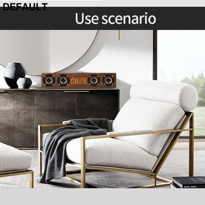 Wooden Soundbar Bluetooth Speaker Music Acoustic System 20W HIFI Stereo Surround LED Display Outdoor With FM Radio Mini