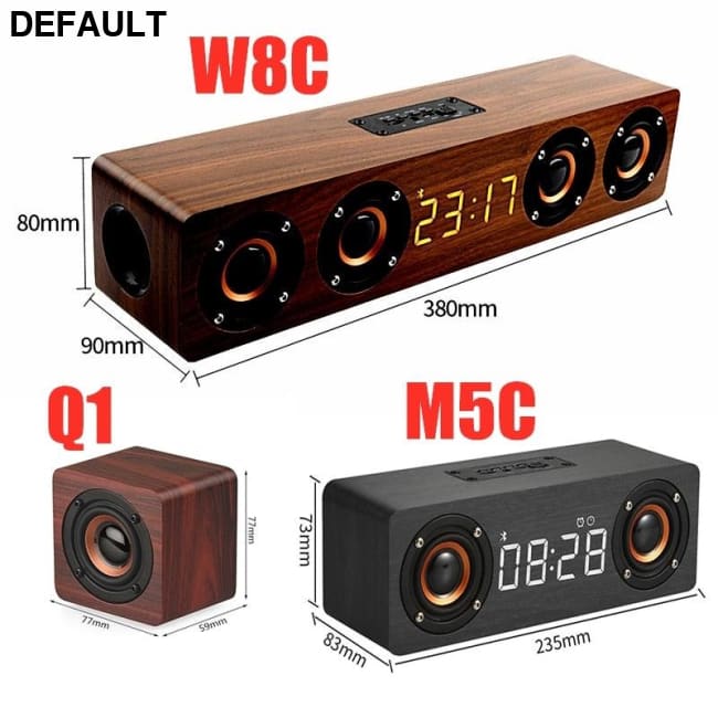 Wooden Soundbar Bluetooth Speaker Music Acoustic System 20W HIFI Stereo Surround LED Display Outdoor With FM Radio Mini