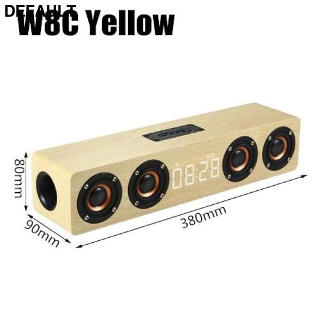 Wooden Soundbar Bluetooth Speaker Music Acoustic System 20W HIFI Stereo Surround LED Display Outdoor With FM Radio W8C