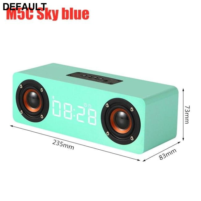 Wooden Soundbar Bluetooth Speaker Music Acoustic System 20W M5C Sky blue Mini Speakers