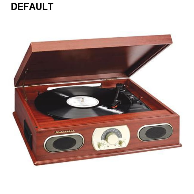 Wooden Turntable with AM/FM and Cassette Home Theater Systems Electronics