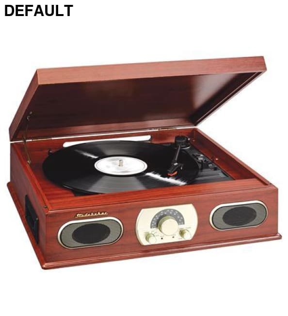 Wooden Turntable with AM/FM and Cassette Home Theater Systems Electronics