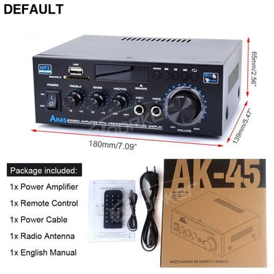 Woopker AK35/AK45/AK45 Pro/AK55 Digital Amplifier Bluetooth Sound 2 Channel HIFi FM USB Audio Amp For Home Car Karaoke