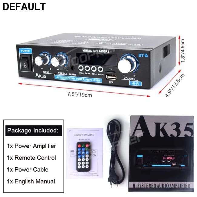 Woopker AK35/AK45/AK45 Pro/AK55 Digital Amplifier Bluetooth Sound 2 Channel HIFi FM USB Audio Amp For Home Car Karaoke