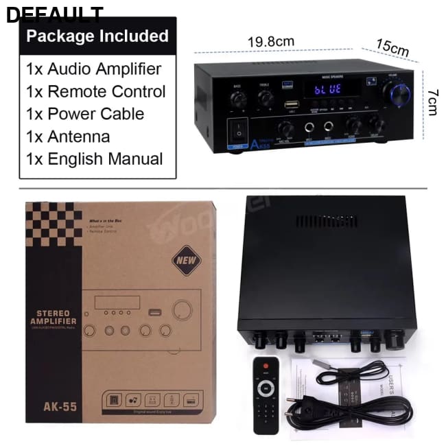 Woopker AK35/AK45/AK45 Pro/AK55 Digital Amplifier Bluetooth Sound 2 Channel HIFi FM USB Audio Amp For Home Car Karaoke