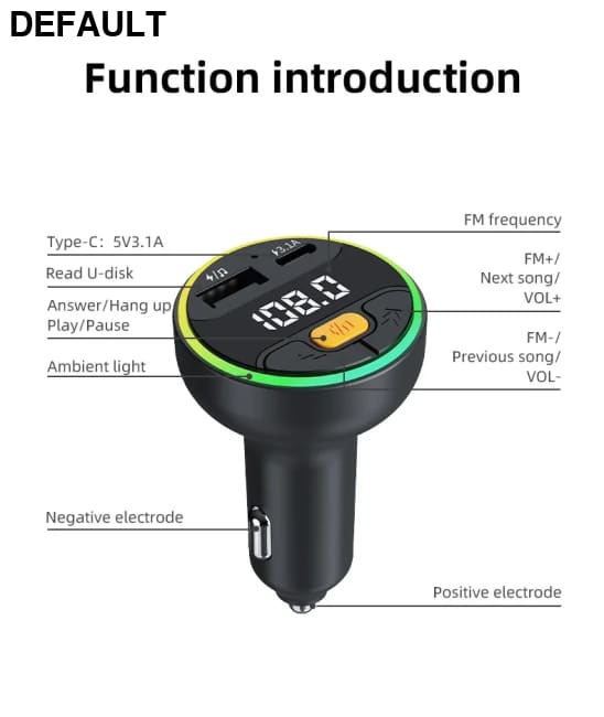 Xiaomi Car FM Transmitter Bluetooth 5.3 Handsfree Wireless Kit USB C Charger Auto Radio Fm Modulator Mp3 Player Adapter