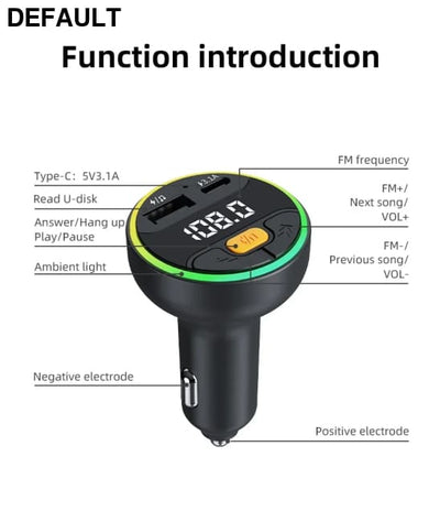 Xiaomi Car FM Transmitter Bluetooth 5.3 Handsfree Wireless Kit USB C Charger Auto Radio Fm Modulator Mp3 Player Adapter