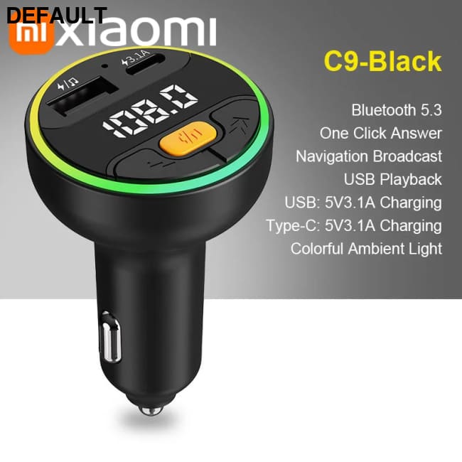 Xiaomi Car FM Transmitter Bluetooth 5.3 Handsfree Wireless Kit USB C Charger Auto Radio Fm Modulator Mp3 Player Adapter