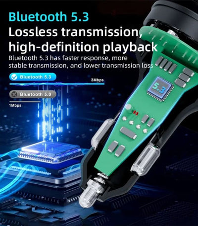 Xiaomi Car FM Transmitter Bluetooth 5.3 Handsfree Wireless Kit USB C Charger Auto Radio Fm Modulator Mp3 Player Adapter