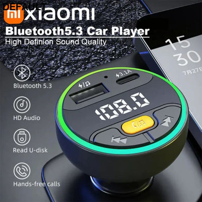 Xiaomi Car FM Transmitter Bluetooth 5.3 Handsfree Wireless Kit USB C Charger Auto Radio Fm Modulator Mp3 Player Adapter