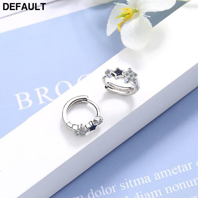 XIYANIKE 925 Sterling Silver Prevent Allergy Handmade Earrings for Women Trendy Elegant Star Geometric Crystal Jewelry