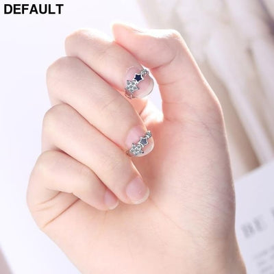 XIYANIKE 925 Sterling Silver Prevent Allergy Handmade Earrings for Women Trendy Elegant Star Geometric Crystal Jewelry