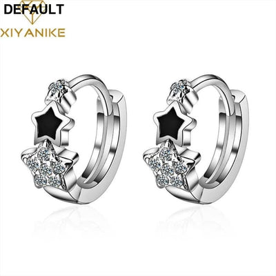 XIYANIKE 925 Sterling Silver Prevent Allergy Handmade Earrings for Women Trendy Elegant Star Geometric Crystal Jewelry