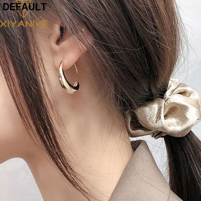 XIYANIKE 925 Sterling Silver Stud Earrings for Women French Trendy Gold Plated C Shape Earring Bride Jewelry Prevent